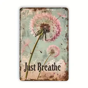 Vintage Metal Dragonfly Wall Hanging, 1PC Rustic Decor with Dandelion Accent, 20x30cm Ideal for Kitchens, Home Decor Plaque Sign