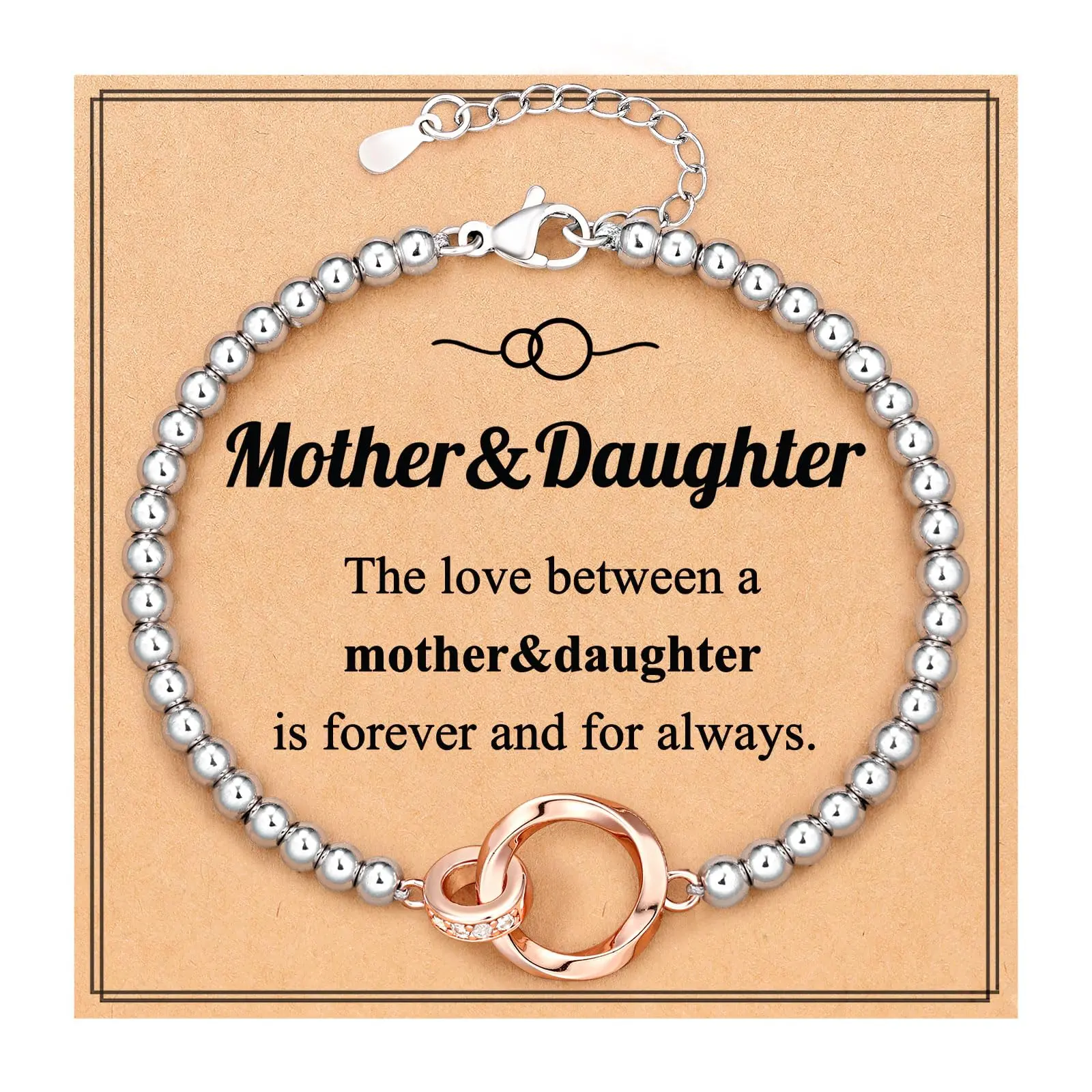 Bracelet for Mother/Daughter/Grandma/Sister/Unbiological Sister/Aunt/Niece, Christmas Birthday Gifts for Women Teen Girls