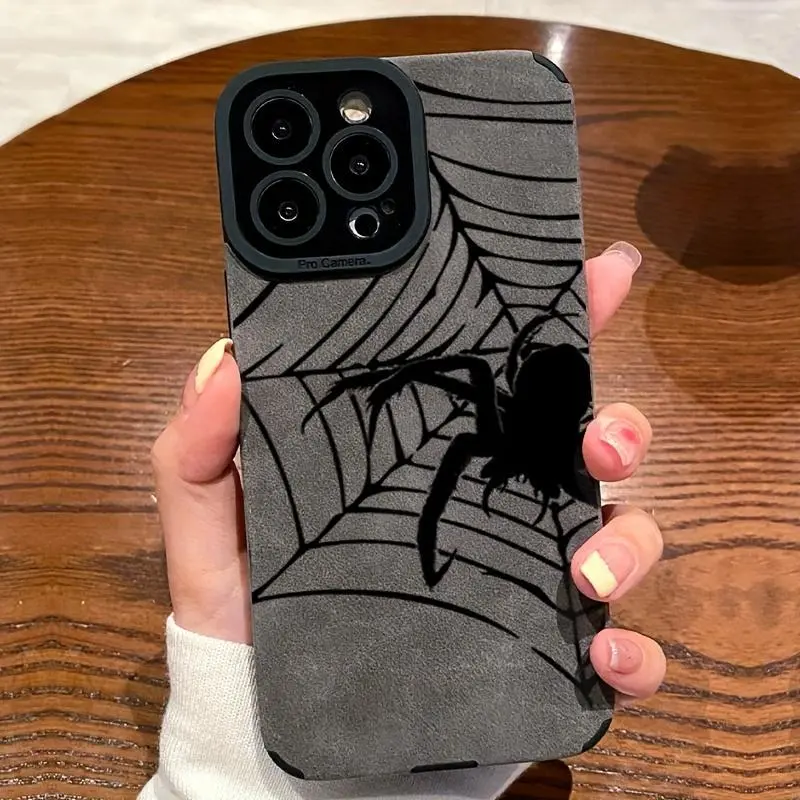Spider Web Pattern Phone Case, 1 Count Anti-drop Shockproof Phone Protective Cover, Phone Accessory Compatible with iPhone 15 14 13 12 11 Pro Max X XS XR