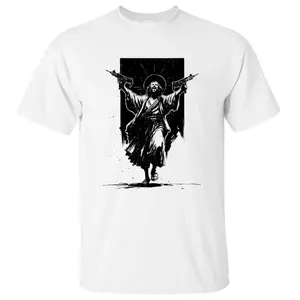 Uzi Jesus Shirt, Dungeon Crawler Carl, Princess Donut, Badass Gift, 2nd Amendment Shirt, Dark Humor Tee, Unisex Sweater Pullover Tee