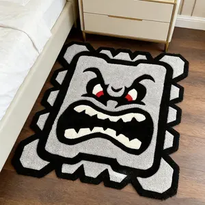 Cool King Iron Ball Monster Game Carpet, High Elastic Plush Anti-Slip Bedroom Bedside Blanket, Multi-Scene Gaming Room Living Room Rug, Decorative Area Rug, Cool Rugs