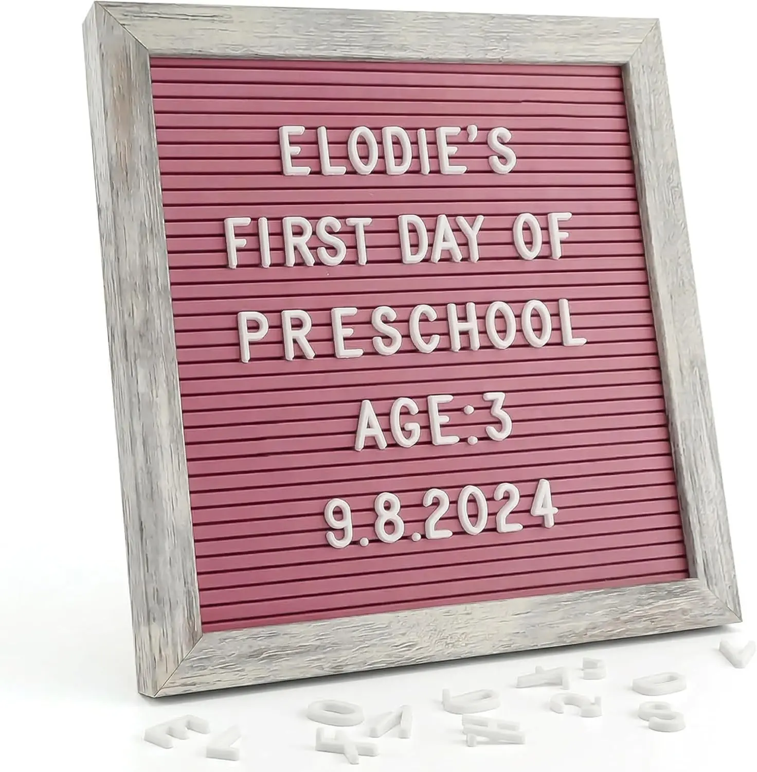 Rusti Hot Pink Felt Letter Board 10x10 Inhes – 336 hangeable Letters, Numbers & Symbols – Message Board for lassroom, Home & Offie
