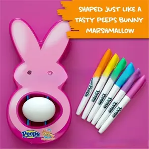 PEEPS Bunny Eggmazing Egg Decorator with 6 Colorful Markers for Less Mess Easter Fun DIY Decorations