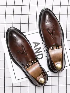 Men's Business Style Solid Color Dress Shoes Oxford Shoes, Fashionable Breathable Comfortable Shoes for Work Office, Male All-match Shoes for Daily Wear, Boy, Trendy Pointed Toe, Classic Pointed Toe