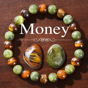 Tiger Eye Wealth & Prosperity Bracelet - Vintage Lucky Coin Charm with Natural Healing Stones, Manifestation Jewelry for Good Luck & Abundance, Unisex Daily Wear.