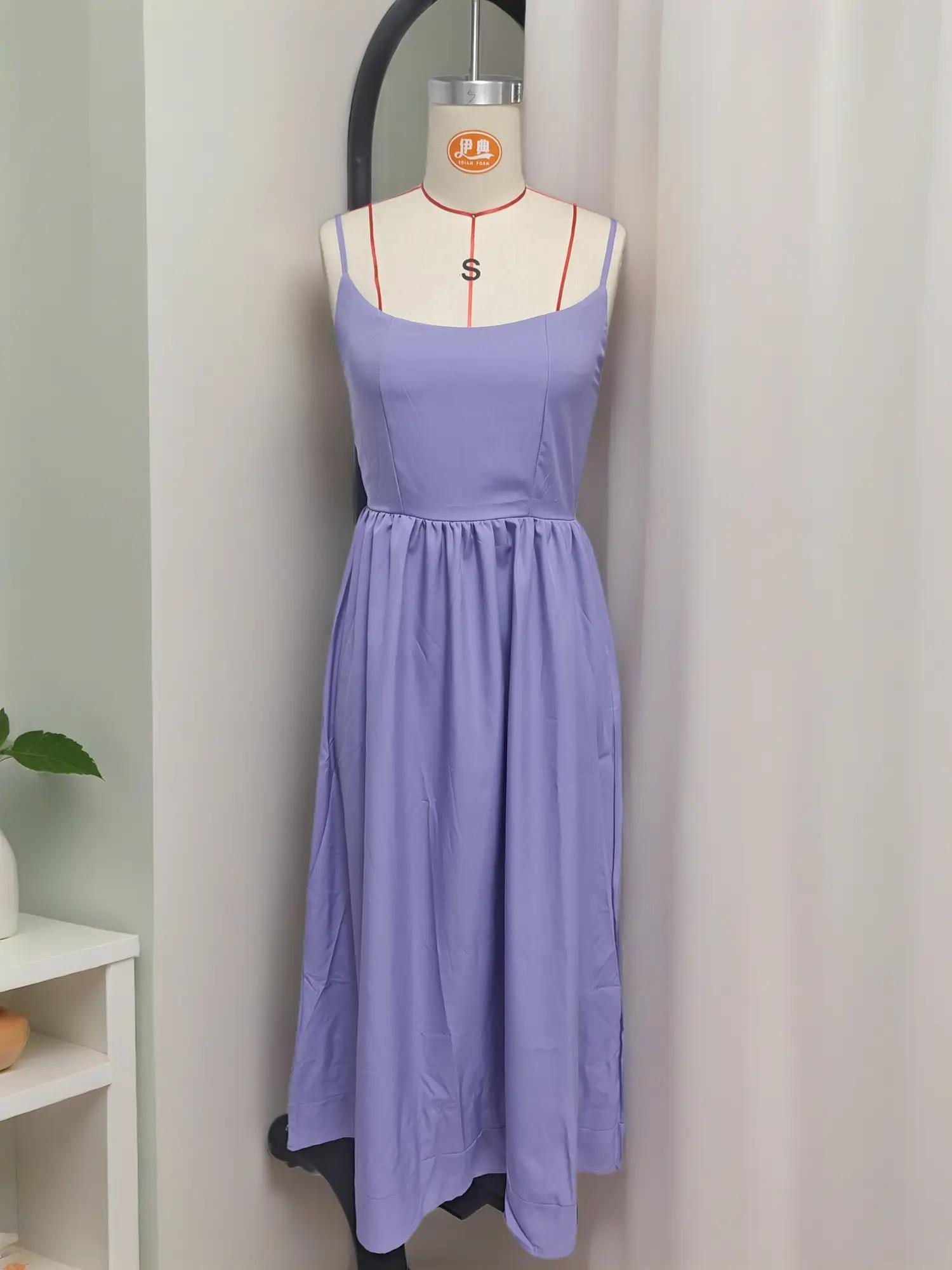 Women's Summer Casual Maxi Dress Summer Sundress Casual Spaghetti Strap Swing A Line Long Flowy Beach Dress Cute Dresses