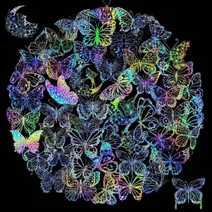 100 pcs Cute Butterfly Holographic Stickers for Water Bottles Laptop Luggage Journaling Craft Project Beautiful Waterproof Vinyl Decals for Kids Teens Adults diy decorative