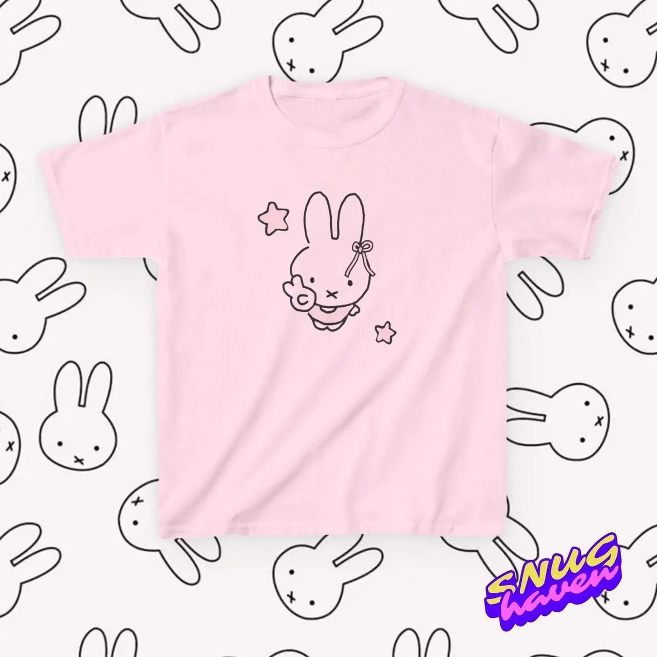 Miffy Baby Tee, Cute Bunny Shirt, Kawaii Y2K Baby Tee, Coquette Aesthetic Top, Retro Anime Inspired Tee Gift