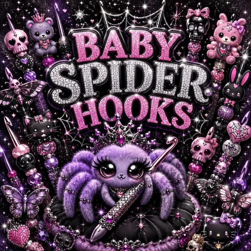 Baby Spider Crochet Hooks - Customizable, Durable & Comfortable Personalized Tools for DIY Enthusiasts