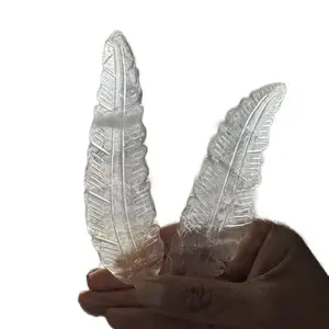 Crystal Leaves Home Decorative Accent Decor Energy Healing  Clear Quartz Products Indoor Decoration Natural Leaf Shape Transparent