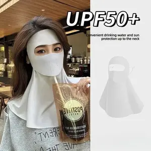 Summer Drinkable Facekini — Full-Face Sun Protection Mask with Neck Guard, UV Blocking, Windproof, Cycling