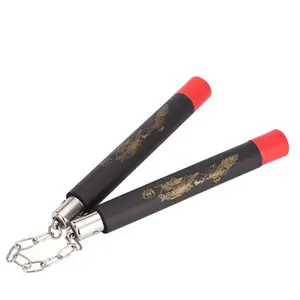 Traditional Martial Arts Dragon Sponge Twin Staff Iron Chain, chainsticks,Adult Morning Exercise Performance Foam Non-Slip Two Sections nunchucks Four Colors Available