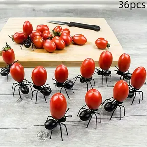 36 Reusable Ant-Shaped Plastic Toothpicks & Fruit Picks, Multicolor Dessert Sticks for Snacks Cakes Parties, Perfect Party Decorations