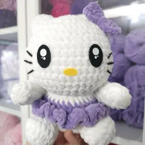 Handmade Crochet Purples Hello Kitty Plushie