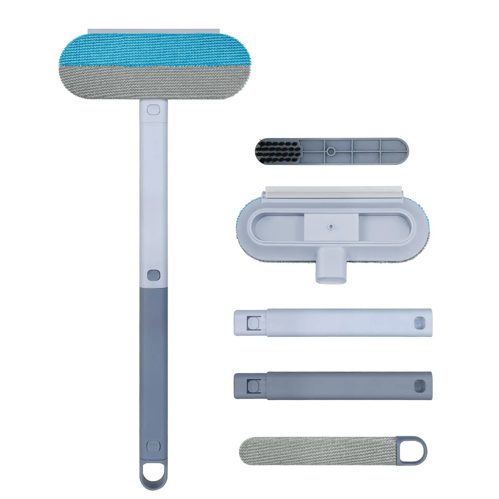 4-in-1 ABS/PP Cloth Pet Hair Grooming Tool with Dual Bristles, Extra-Long Handle, Surface-Safe Lint Brush for Hair Removal, Durable Reusable Washable Christmas Gift for Pet Owners