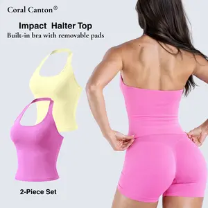 Coral Canton 2pcs Impact Halter Tops