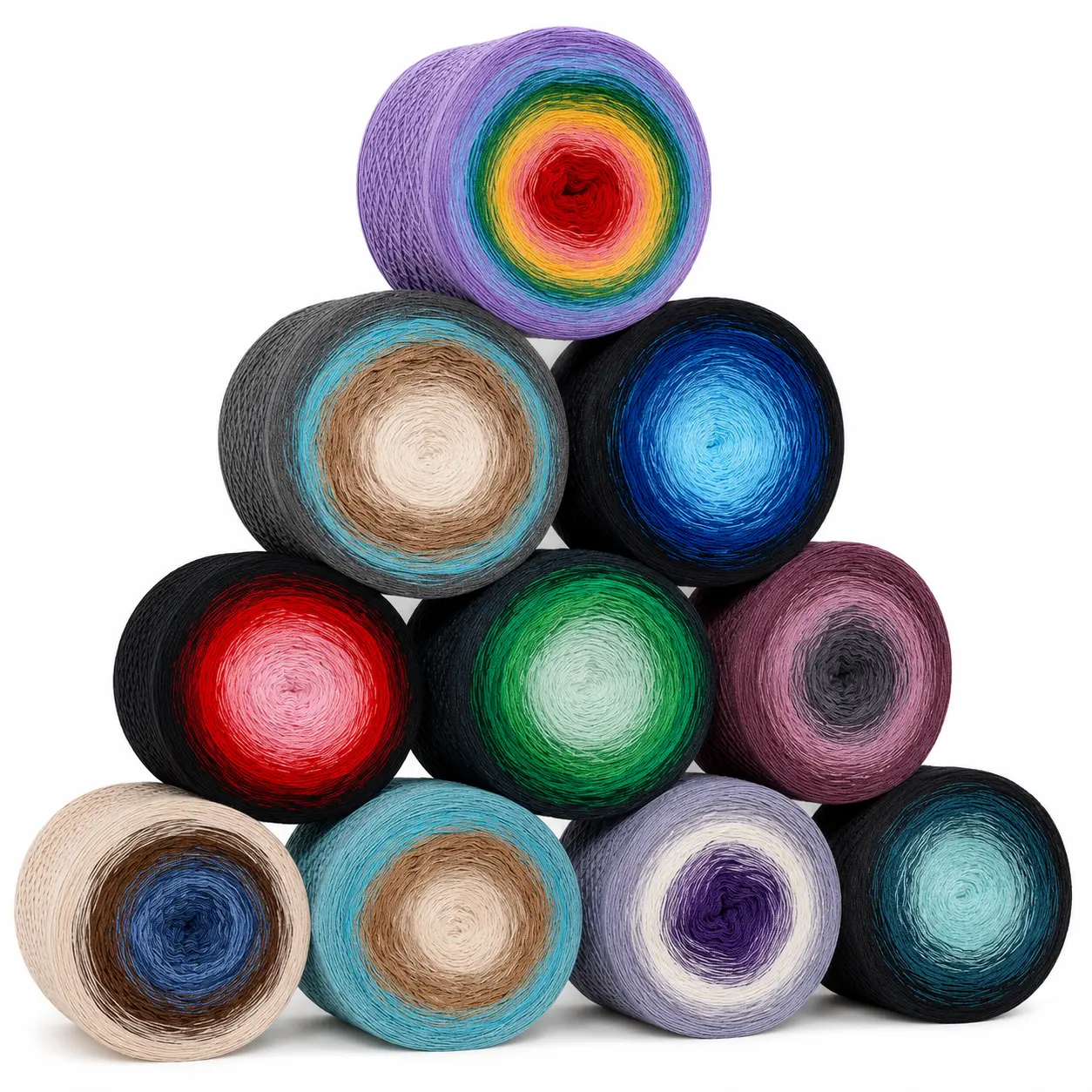 300g/10.58oz 100% Cotton Gradient Yarn Cake, Soft Durable Crochet Thread & Knitting Yarn, Long Ombre Color Changing Yarn for Shawls, Scarves, Blankets, Embroidery & Craft Projects