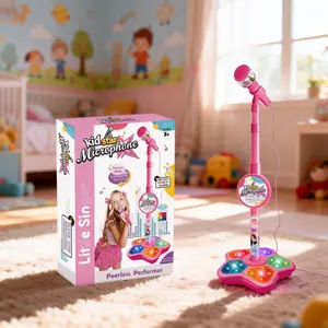 Kids Karaoke Machine with Microphone & LED Lights - Singing Machine Toy, Music Player, Birthday Gift for Girls & Boys