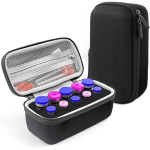 Black-10 Slots Insulin Vial Protector Case, Portable Home Organizer Storage Bag for Diabetics, Fits 1ml, 3ml, 5ml, 10ml Vials, Fridge Storage Holder No Ice Pack Needed