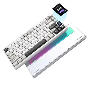 YUNZII AL80 Wireless Mechanical Keyboard, Full Aluminum CNC, Smart LCD Display, Hot Swappable Gasket Mount 75% Layout with Knob, BT/2.4G/USB-C, QMK/VIA Support for Win/Mac