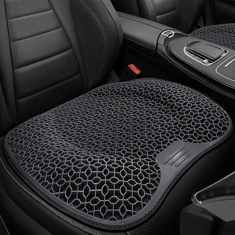 1pc Gel Padded Seat Cushion - Honeycomb Design for Car/Office | Breathable & Machine Washable Pad, Ergonomic Support & Lightweight