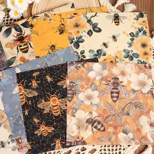 JAIIMAN 12sheets(writable paper sticker and matte sticker)Flower Bees Large Size Self-adhesive Decorative Scrapbook Sticker, Arts Crafts Decals, for Background Pad, Scrapbooking Supplies, DIY Landscape Creation, Collage Decoration, Junk Journals, Clip Art