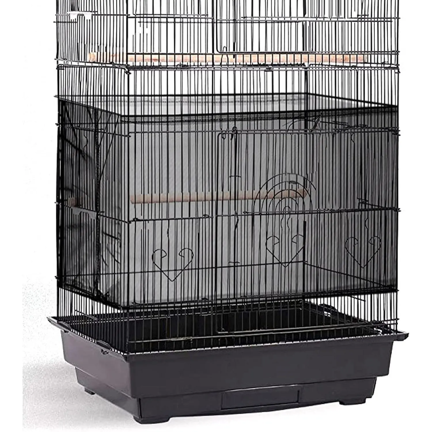 Large Bird Cage Seed Catcher,Bird Cage Cover Net Skirt Guard,Adjustable Soft Airy Mesh Net for Parrot Parakeet Macaw(78.7 x 15 Inch/ 200 x 37 cm,Black)