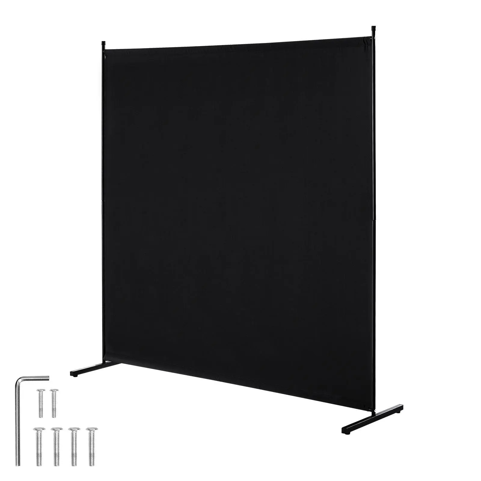 【Summerfinds】VEVOR Room Divider Single Panel Room Divider6FT Privacy Screen IndoorPartition Divider for Room SeparationFreestanding Room Divider Panel for OfficeBedroomBlack