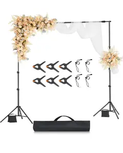Backdrop Stand 8.5 x 10 ft Adjustable Photo Backdrop Stand Kit, Portable Background System With 2 Tripods, Heavy Duty Projector Screen Stand, Ideal For Wedding, Photo Video Studio, Event, Party And Stage