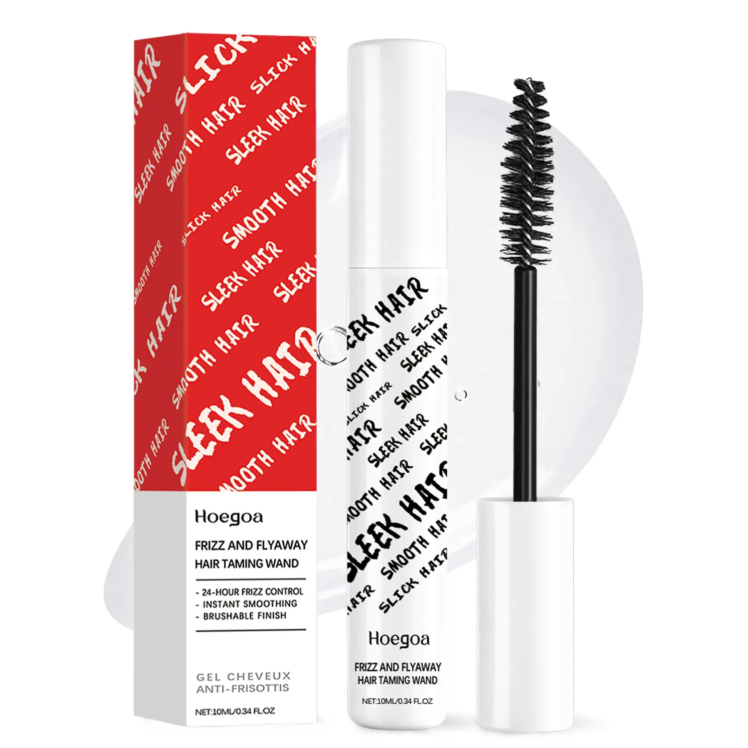 Frizz & Flyaway Hair Taming Wand – Lightweight Gel Control Stick for Smooth, Sleek Hair, Anti-Frizz Styling, 0.34 oz | Instantly Smooths Flyaways + Defines Edges, Mess-Free On-the-Go Wand, Vegan
