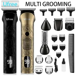 Ufree Beard Trimmer T-Liner Hair Clippers 7 in 1 Mens Professional Hair Grooming Beard Grooming Kit Cordless T-Blade Trimmer Electric Shaver Razor Nose Body Trimmer Hair Cutting Kit