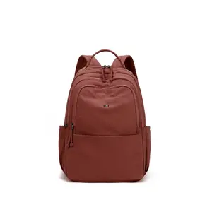 1pc Women's backpack with solid color and clean color, zipper closure, fashionable and versatile, Trendy Backpack, casual and simple, suitable for students to go to school, campus travel, work and commuting, women's backpack