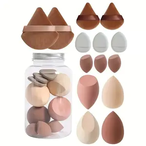 14-Piece Beauty Egg Set, Makeup Sponges, Blending Beauty Sponge, Thumb Powder Puffs Cotton Mini Bubble Design, Perfect for Makeup Application & Skin Care Essentials