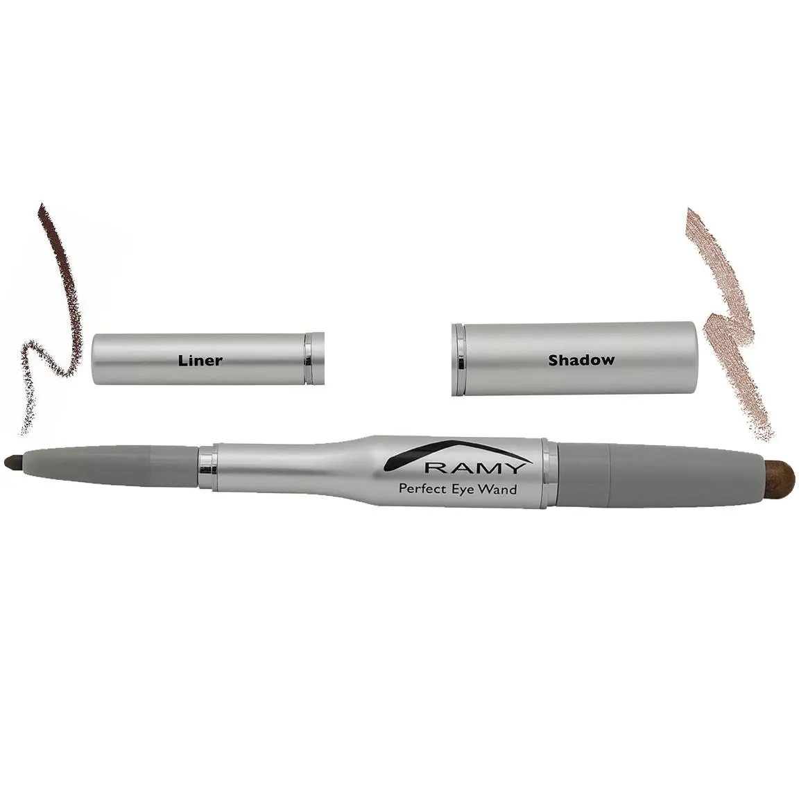 2-in-1 Dual-Ended Eyeliner and Shadow Wand - 10G, Neutral Mahogany & Taupe Grey Shadow, Easy-to-Use for Smoky Evening or Daytime Looks, Suitable for All Skin Types, Beauty Cosmetic