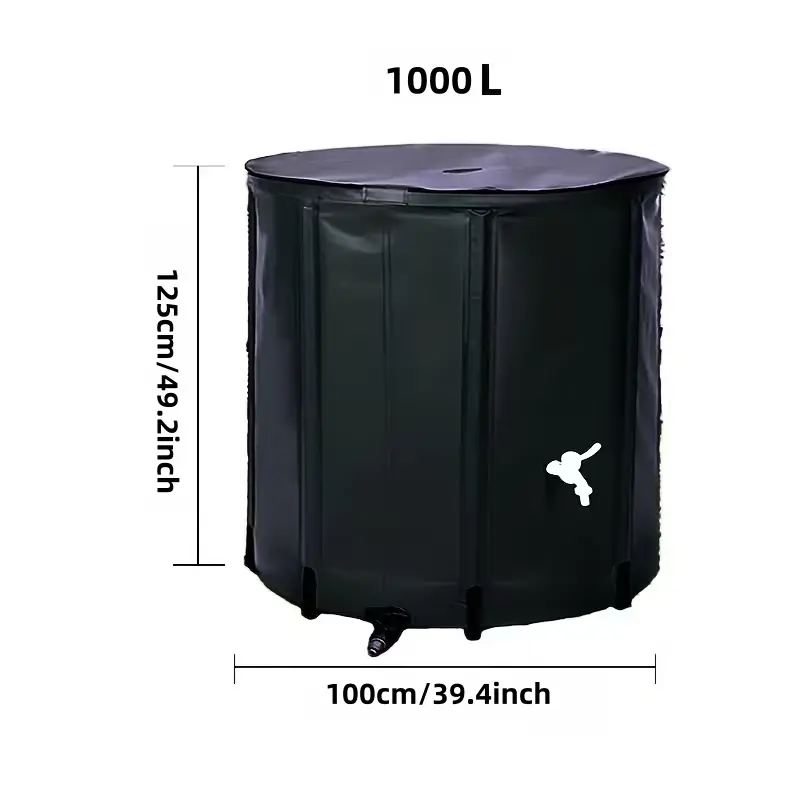 Foldable PVC Rain Barrel - High Quality Outdoor Water Storage Tank with 264/300/50-Gallon Capacities, Heavy-Duty Garden Supply for Emergency Use & Outdoor Gatherings