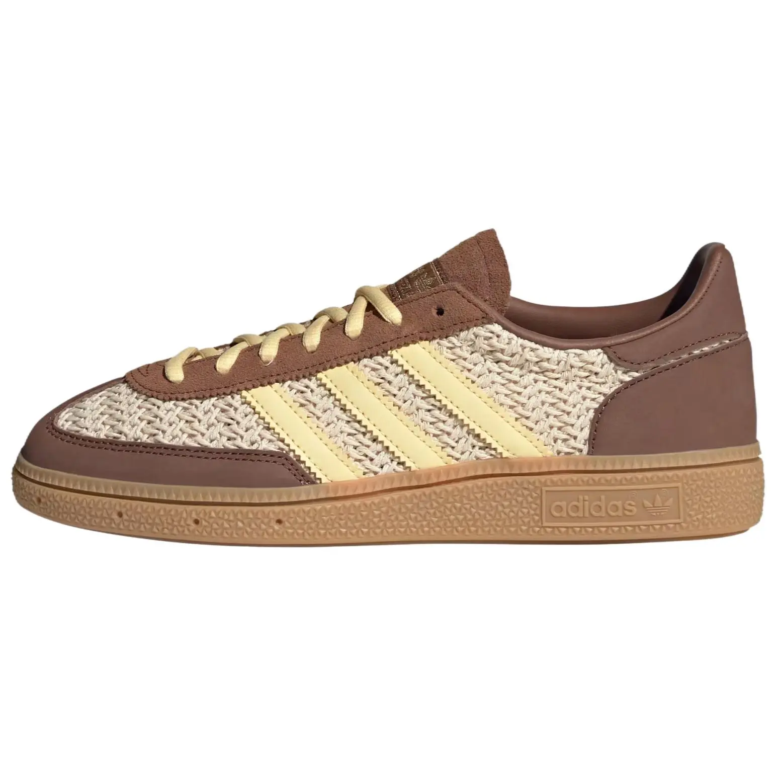 Women's adidas Handball Spezial 'Weaved Brown' Sports Shoes - Lace-Up Sneaker, Stylish Cushioned Trainer, True to Standard Sizes, for Casual Wear & Court Play, Rubber Sole