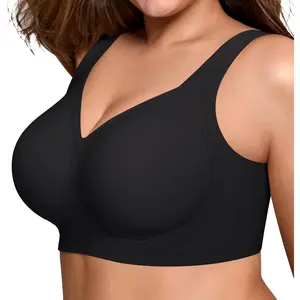 Bras for Women Supportive Wireless Push Up Bra Full Coverage No Underwire Seamless Plus Size for Older Women