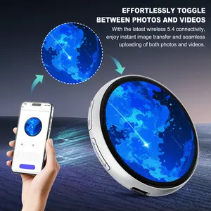 BT Connection Peripheral Badges 1.85-In IPS Dynamic Smart Display Screen Tag Pins Type-C Charging Magnetic Adsorption Animation Badge for Handbag Backpack Decorations NEW