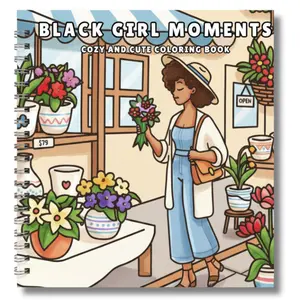 Mother's Day Gift Black Girl Moments Coloring Book for Adults and Teens  Featuring Cute & Girly Scenes for Relaxation Spiral-bound