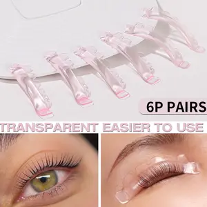 12Pcs/6sizes Free Glue Lash Lift Pads, Jelly Lash Lift Rods Self Adhesive Silicone Pads C-Curl Eyelash Lifting Shield,DIY Use at Home or Salon Lash Perming Tool