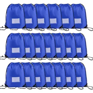 20 Pcs Drawstring Bags,Bulk Draw String Backpack, DIY Gym Sports Cinch Bag Sackpack for Women Men, Royal Blue