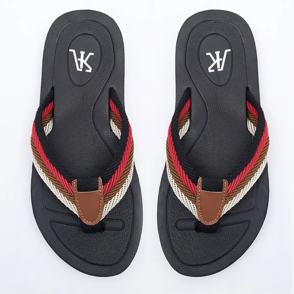 Men's Striped Flip Flops - Comfortable Thick-Sole Non-Slip Casual Summer Beach Shoe, Men's Footwear, Walking Shoes, Soft, Anti-Slip Support Men's Flip Flops