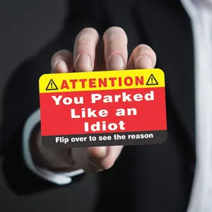 You Parked Like an Idiot Business Cards (Pack of 100) Bad Parking Cards 3.5"x2" Multi Reasons Violation stocking stuffers for adults