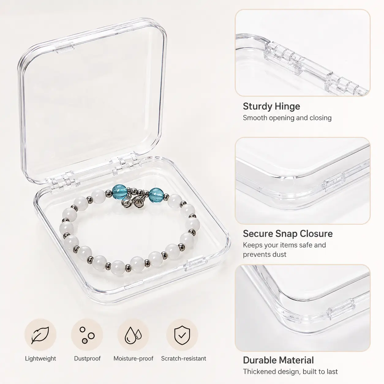1 Count, Transparent Press On False Nail Storage Box, Dustproof Waterproof Clear Case for Home Nail Art Organization