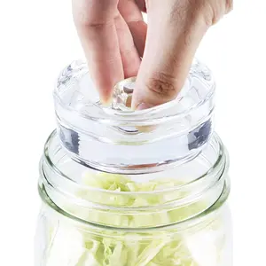 4-Pack of Fermentation Glass Weights with Easy Grip Handle for Wide Mouth Mason Jars