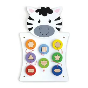Learning Advantage Zebra Shape Sorter Wall Panel, Hardwood-MDF Construction, 22.3"l x 14.8"w Dimensions, 5.7 lbs Weight