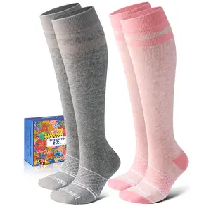 Cotton Compression Socks for Women Men - 2 Pairs 20-30mmHg Circulation Grid Arch Support Socks, Breathable