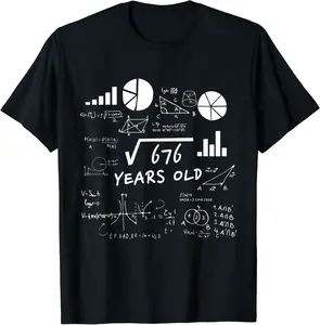 Square Root 26 Year Old Gift Funny Teacher 26th Birthday T-Shirt - Latellestcha Shop 46B098S27SYY