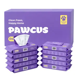 PAWCUS Dog Wipes - 10-Pack Case Bundle (400 Wipes) | 100% Plant-Based Viscose