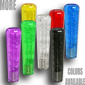 Universal 150mm VIP Shift Knob Stick Crystal Transparent Bubble Throw Gear Shifter, M8x1.25, M10x1.25, M10x1.5, M12x1.25 Adapters